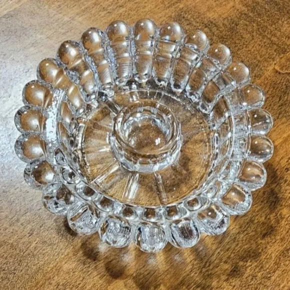 Vtg MCM Anchor Hocking Clear Boopie Bubble Glass Candle Holder w Candle EUC - Picture 7 of 8